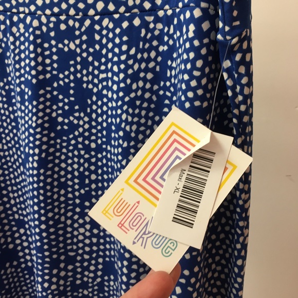 LuLaRoe Maxi Skirt XL Blue & White NEW - Picture 3 of 3